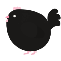 A sable chicken with a neck-speckle pattern