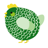 A leaf and gluppy chicken with a lace pattern