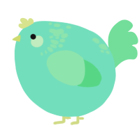 A mint and spring chicken with a neck-speckle pattern