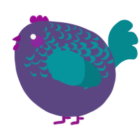 A overcast and teal chicken with a half-lace pattern