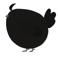 A sable and black chicken with a double-lace pattern