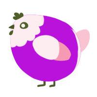 A amethyst and rose chicken with a head pattern