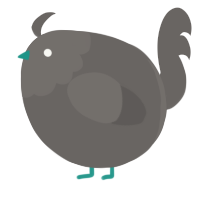 A grey chicken with a head pattern