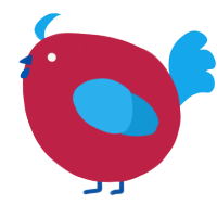 A crimson and sky chicken