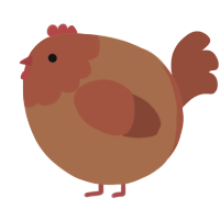 A brown and russet chicken with a head pattern