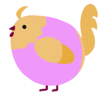 A lavender and honey chicken with a head pattern