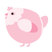 A rose chicken with a head pattern