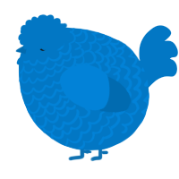 A sapphire chicken with a lace pattern