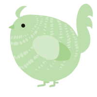 A gluppy chicken with a bar pattern
