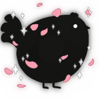 A black chicken with a head pattern
