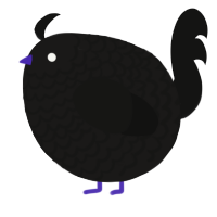 A sable and black chicken with a lace pattern