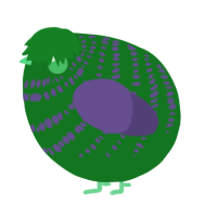 A leaf and overcast chicken with a bar pattern