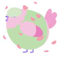 A gluppy and pink chicken with a head pattern
