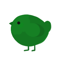 A leaf chicken with a head pattern