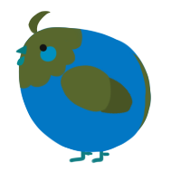 A sapphire and olive chicken with a head pattern