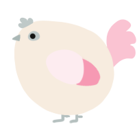 A cream and rose chicken