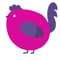 A fuchsia and overcast chicken