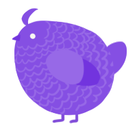 A blurple chicken with a lace pattern