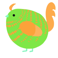 A violet and ultramarine chicken with a bar pattern