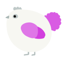 A white and orchid chicken