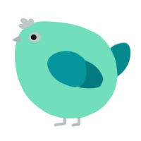 A mint and teal chicken