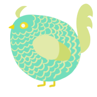 A mint and lemon chicken with a lace pattern