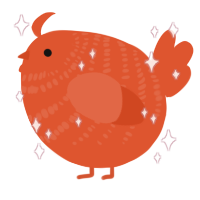A vermilion chicken with a bar pattern