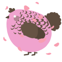 A pink and bark chicken with a half-lace pattern