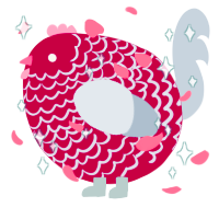 A maroon and mist chicken with a lace pattern