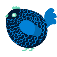 A tumblr and sapphire chicken with a lace pattern