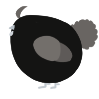 A black and grey chicken