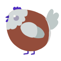 A russet and silver chicken with a head pattern