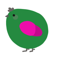 A viridian and fuchsia chicken