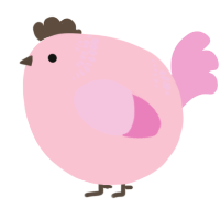 A rose and pink chicken with a neck-band pattern