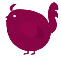A maroon chicken with a half-lace pattern