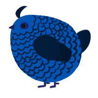 A ultramarine and tumblr chicken with a lace pattern