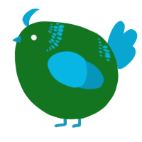 A leaf and cerulean chicken with a neck-band pattern