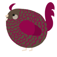 A bark and maroon chicken with a lace pattern