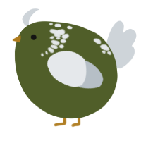 A olive and mist chicken with a neck-speckle pattern
