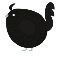 A black and sable chicken with a lace pattern