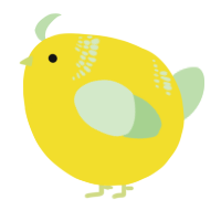 A yellow and gluppy chicken with a neck-band pattern