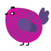 A fuchsia and overcast chicken with a lace pattern
