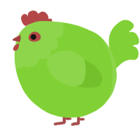 A grass chicken with a head pattern