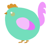 A mint and lavender chicken