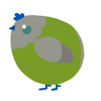 A chartreuse and ash chicken with a head pattern