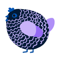 A tumblr and lilac chicken with a lace pattern