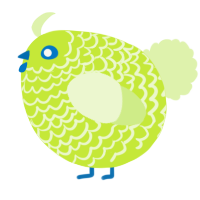 A lime and apple chicken with a lace pattern