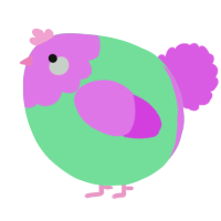 A spring and orchid chicken with a head pattern