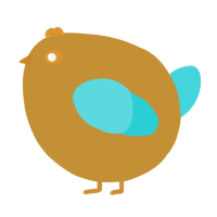 A gold and aqua chicken