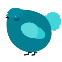 A sea and aqua chicken